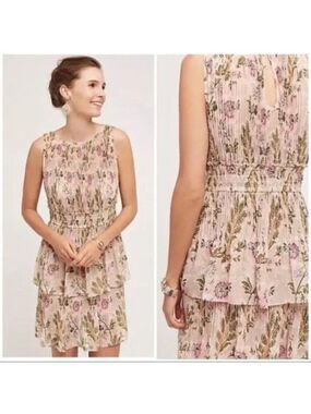 Anthropologie Plenty by Tracy Reese Terraced Garden Dress  LP Large Petite